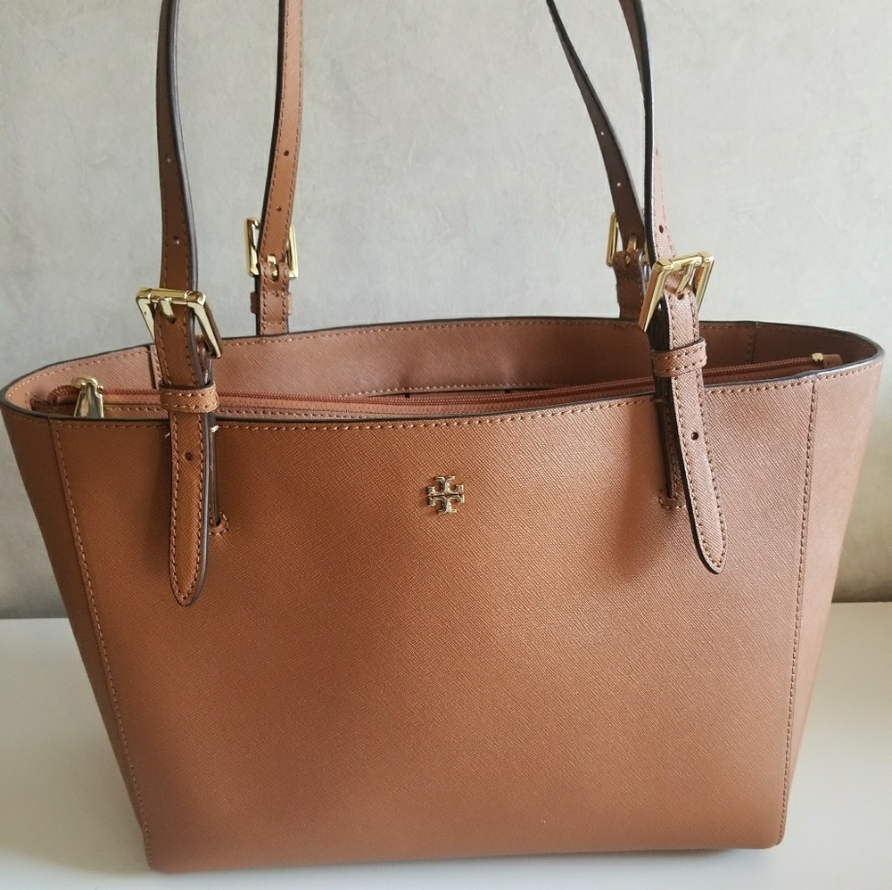 Tory Burch Small York Buckle Tote- Luggage